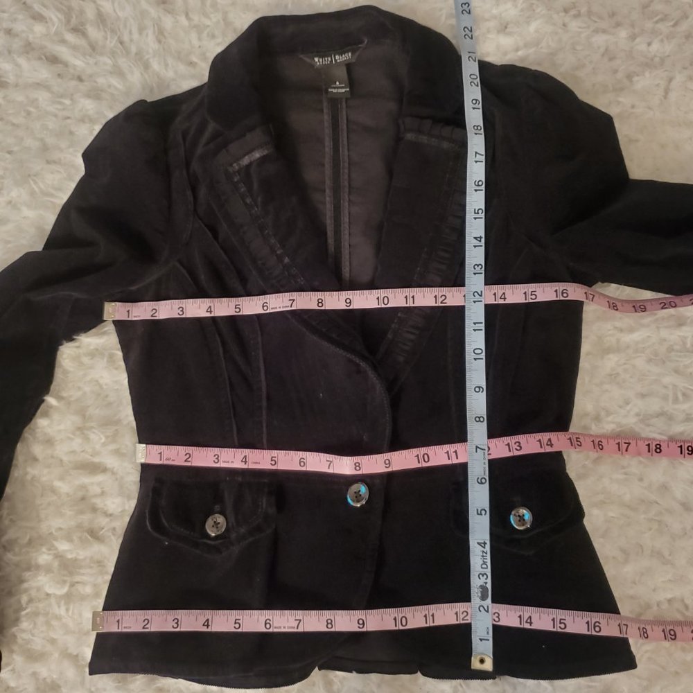 WHBM Black Corduroy Peplum Blazer Size 4 - Picture 7 of 8